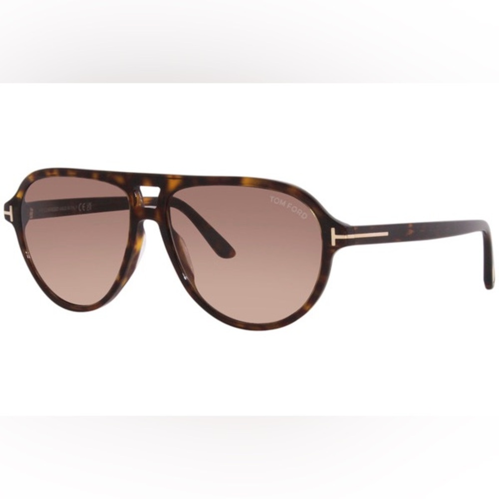 Tom Ford Tortoiseshell Brown Gradient Aviator Sunglasses